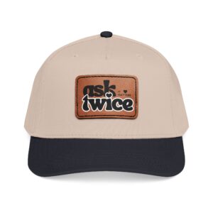 Ask Twice Leather Patch Baseball Cap